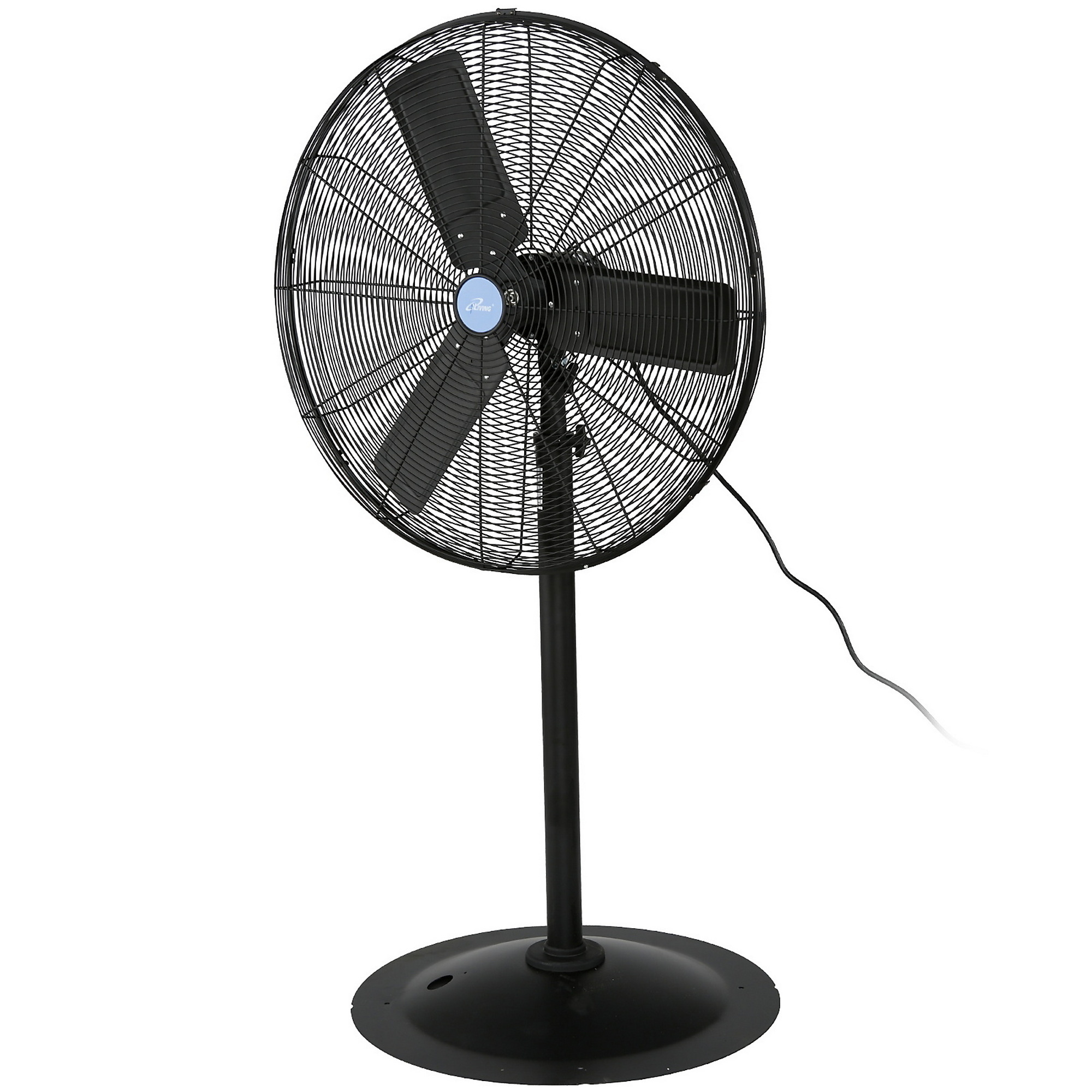 iLiving Commercial Pedestal Floor Fan — 30in., Heavy-Duty Steel, 7261 CFM, 220W, 120V, Black, Model# ILG8P30-72